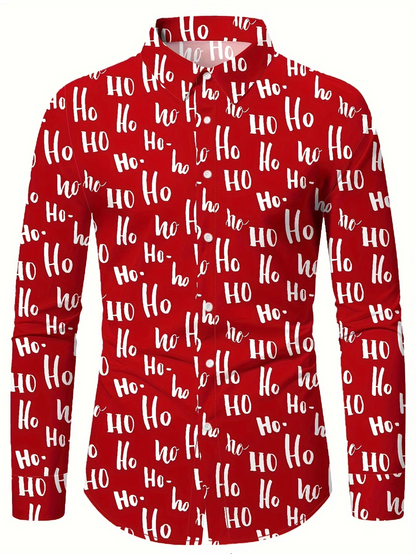 Mens Festive Santa Reindeer Dress Shirt
