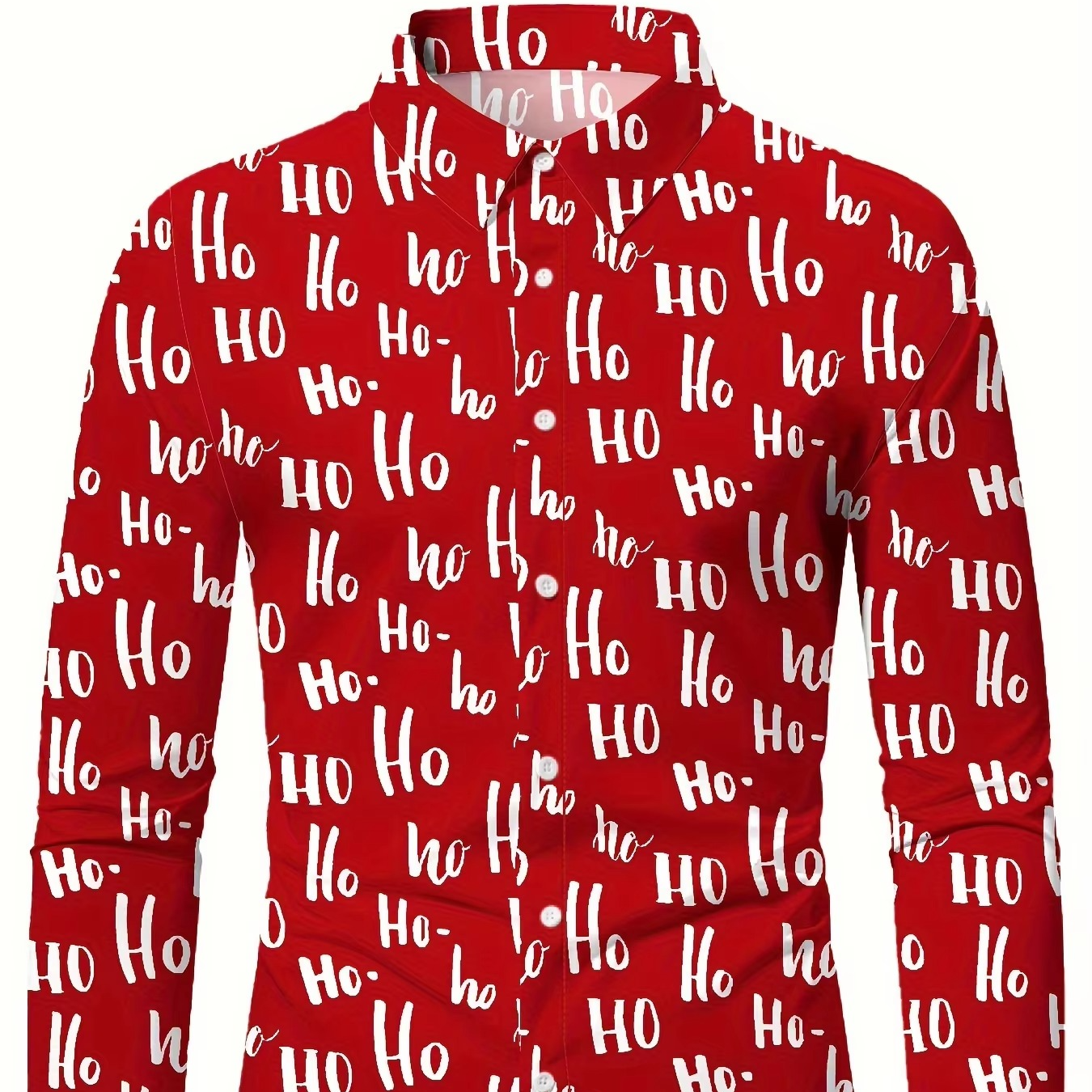 Mens Fun Holiday Dress Shirt with Santa Print