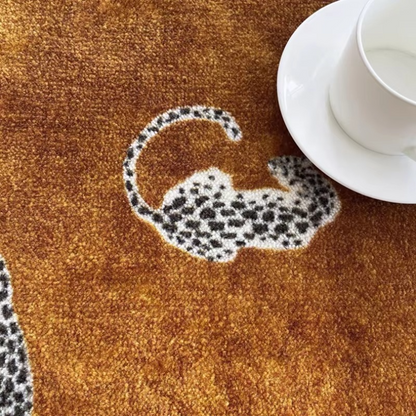Cozy Leopard Print Area Rug – Thick Plush Living Room Mat