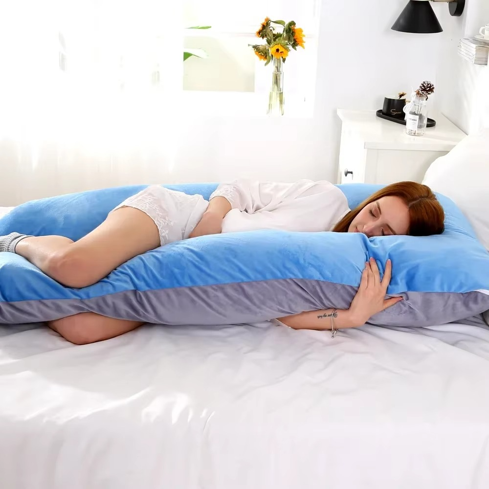 Comfortable Full Body Pillow with Plush Fleece Cover