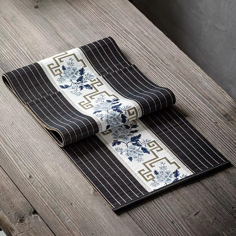 Natural Floral Bamboo Table Runner