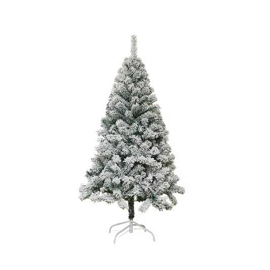 Frosted Pine Christmas Tree with Artificial Snow Decor - Hehif