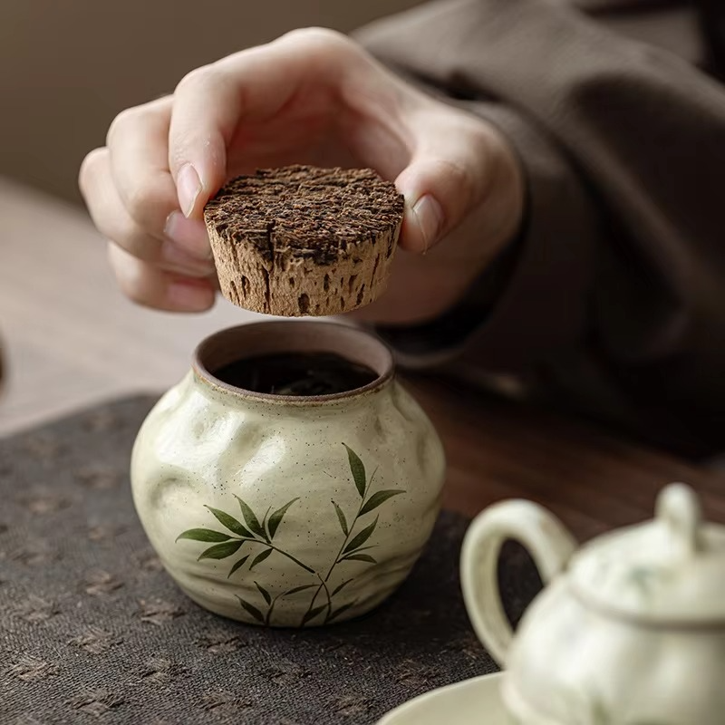Decorative Floral Ceramic Tea Storage Box