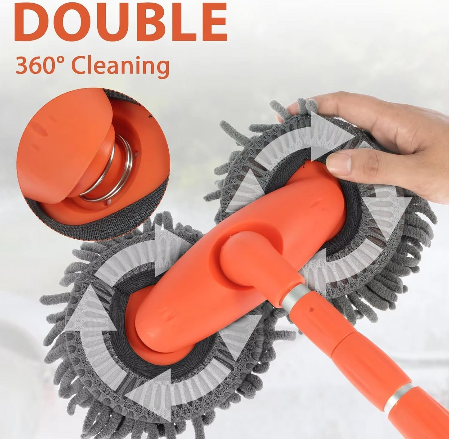 Soft Microfiber Auto Cleaning Mop with Extendable Handle