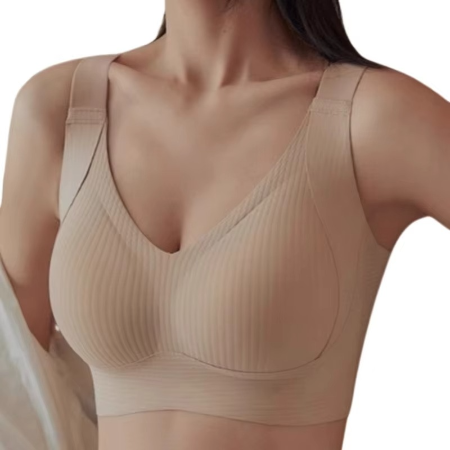 Comfortable V-Neck Lift Bra with Adjustable Broad Straps