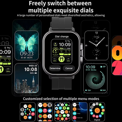 Compact Smart Watch with Bluetooth and Fitness Monitor