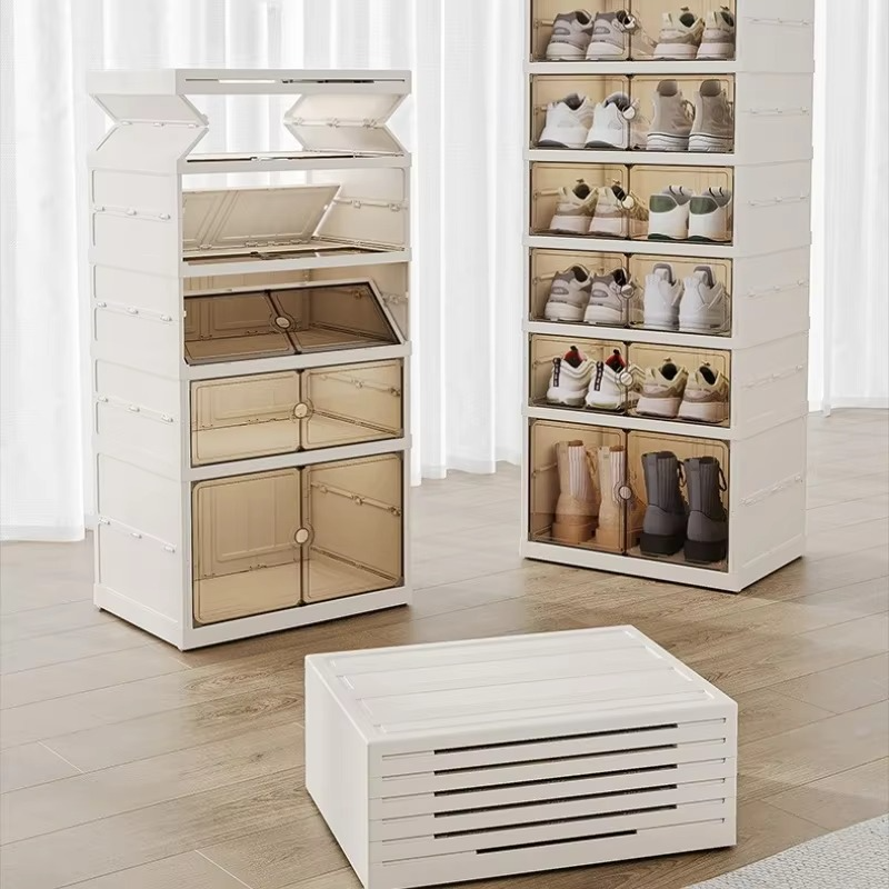 Clear Collapsible Extra Storage Shoe Rack