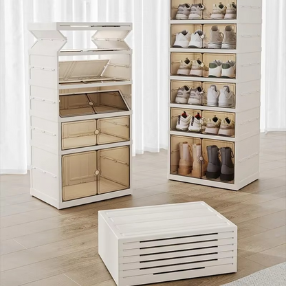 Clear Collapsible Extra Storage Shoe Rack