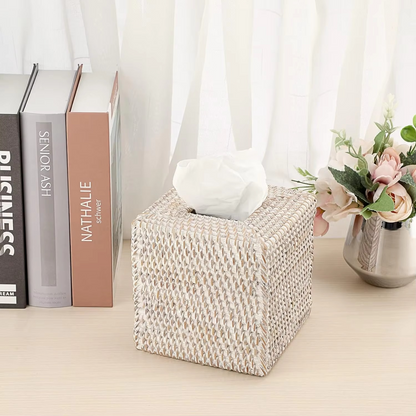 Natural Woven Square Tissue Holder Box