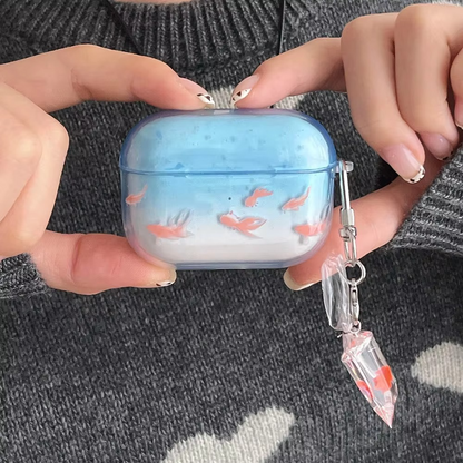 Colorful Ocean Fish AirPods Cover with Keychain