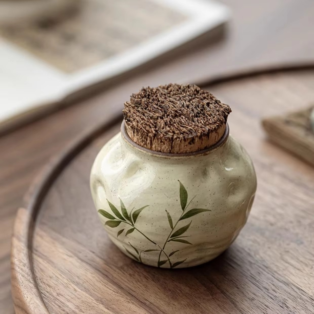 Decorative Floral Ceramic Tea Storage Box