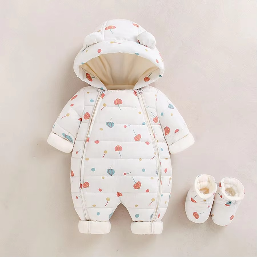 Soft Plush Hooded Jumpsuit for Baby and Toddler