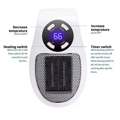 Slim Electric Wall Heater for Home Office Use