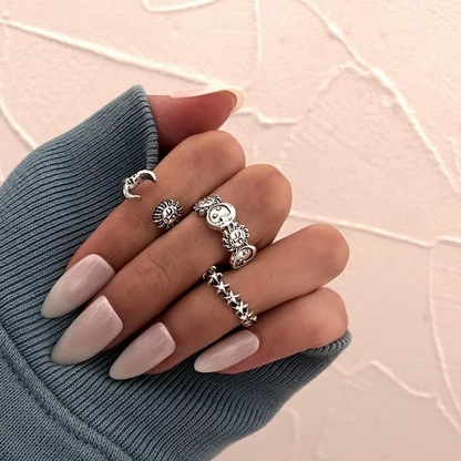 Celestial 3 Piece Crystal Ring Set for Women
