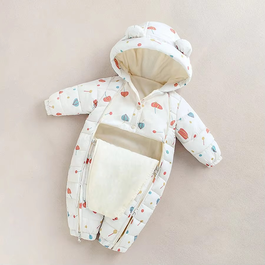 Soft Plush Hooded Jumpsuit for Baby and Toddler