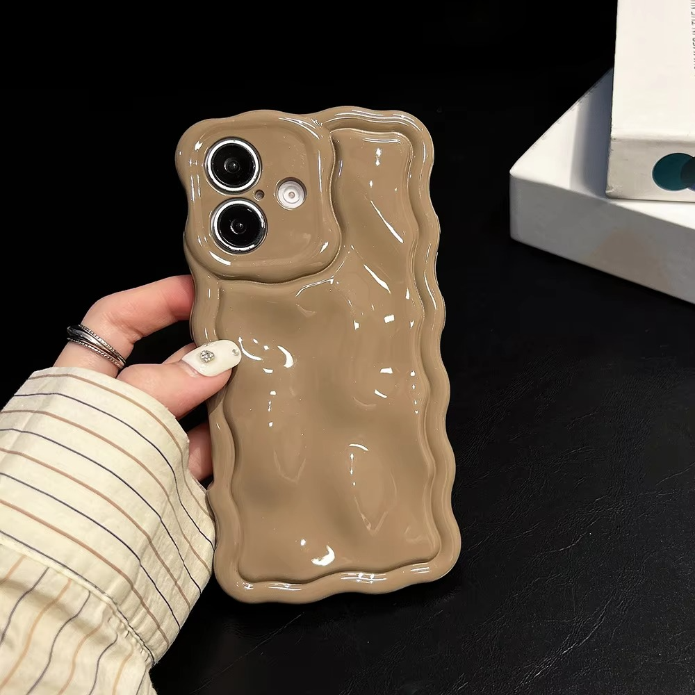 Premium 3D Textured Silicone Phone Case with Metallic Edge