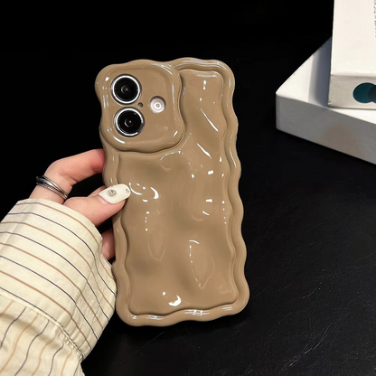 Premium 3D Textured Silicone Phone Case with Metallic Edge