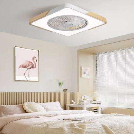 Slim Modern Square Ceiling Light Fan