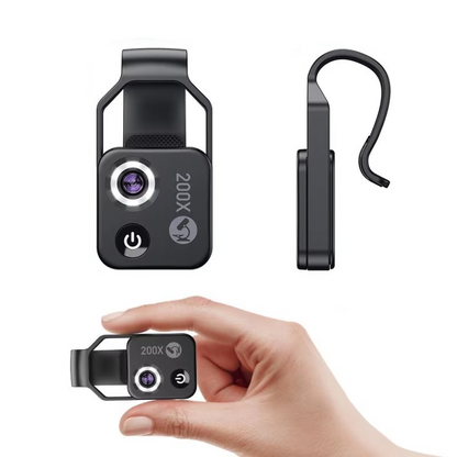 High Power 200X Phone Microscope Lens with Clip