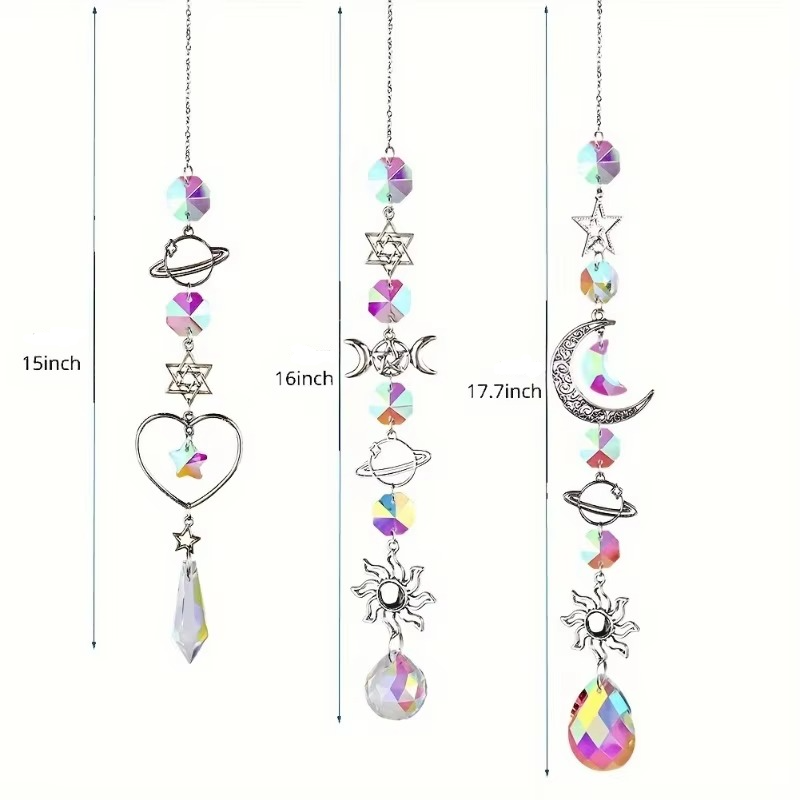 Celestial Star Moon Glass Wind Chime Pendant Decoration