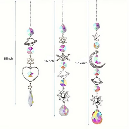 Celestial Star Moon Glass Wind Chime Pendant Decoration
