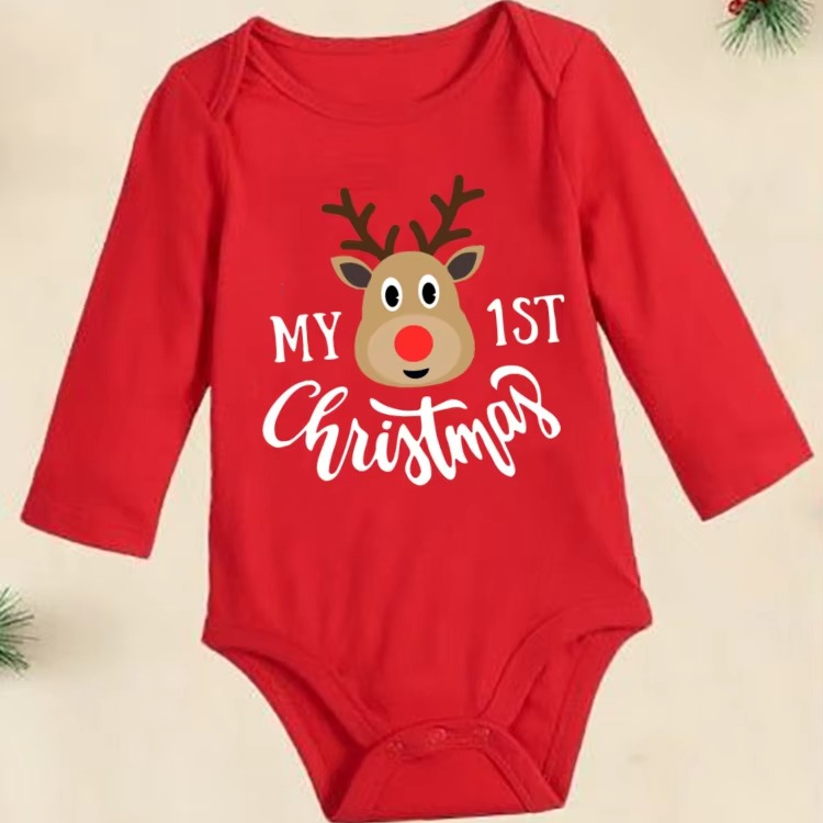 Adorable Holiday Reindeer Baby Onesie