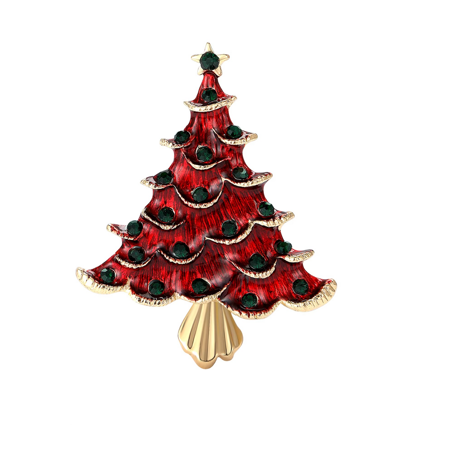 Sparkly Holiday Tree Pin Brooch for Men and Women