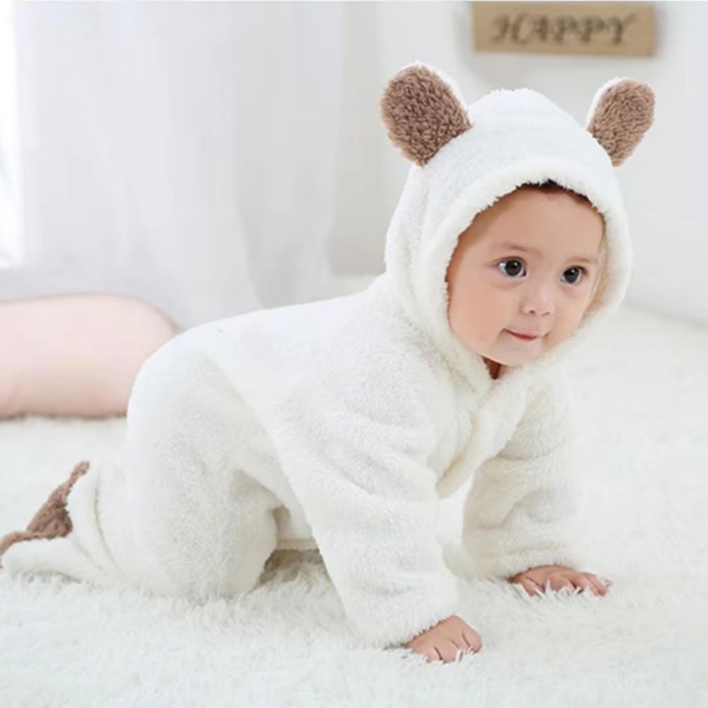 Soft Plush Baby Winter Onesie Animal Design