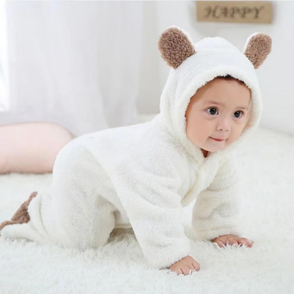Soft Plush Baby Winter Onesie Animal Design