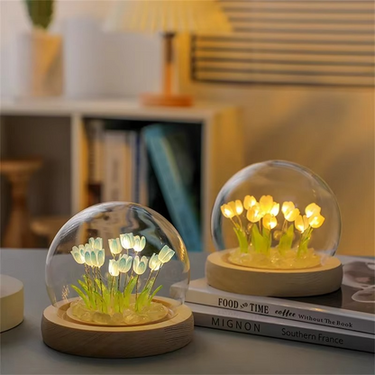 Colorful Floral LED Bedside Table Lamp
