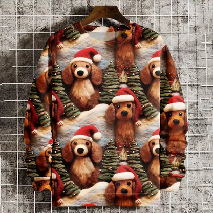 Festive 3D Xmas Tree Graphic Sweatshirt