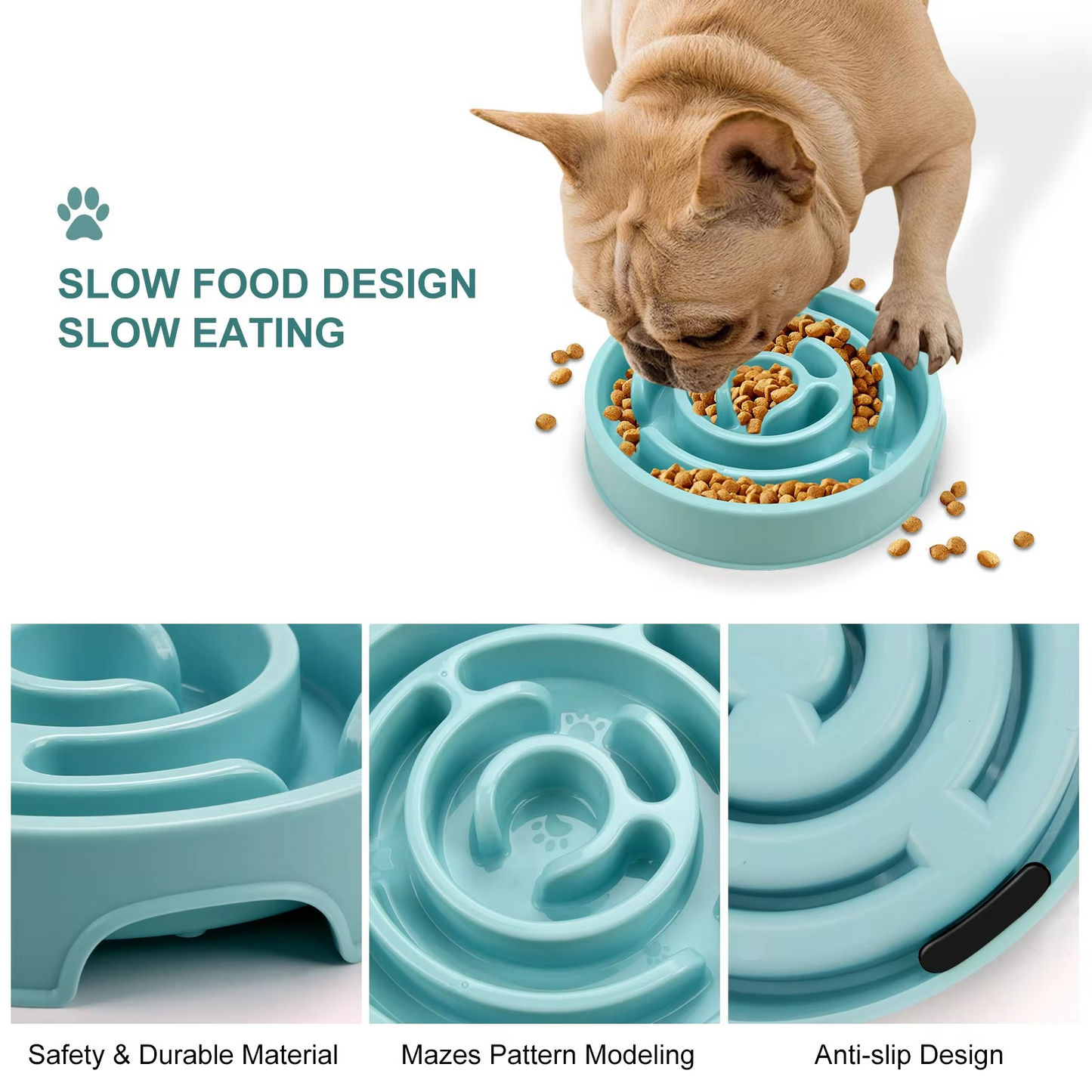 Durable Pet Slow Feed Bowl - Safe for All Pets