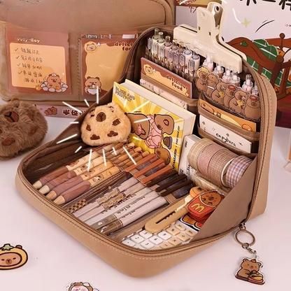 Big Student Pencil Bag with Multiple Pockets