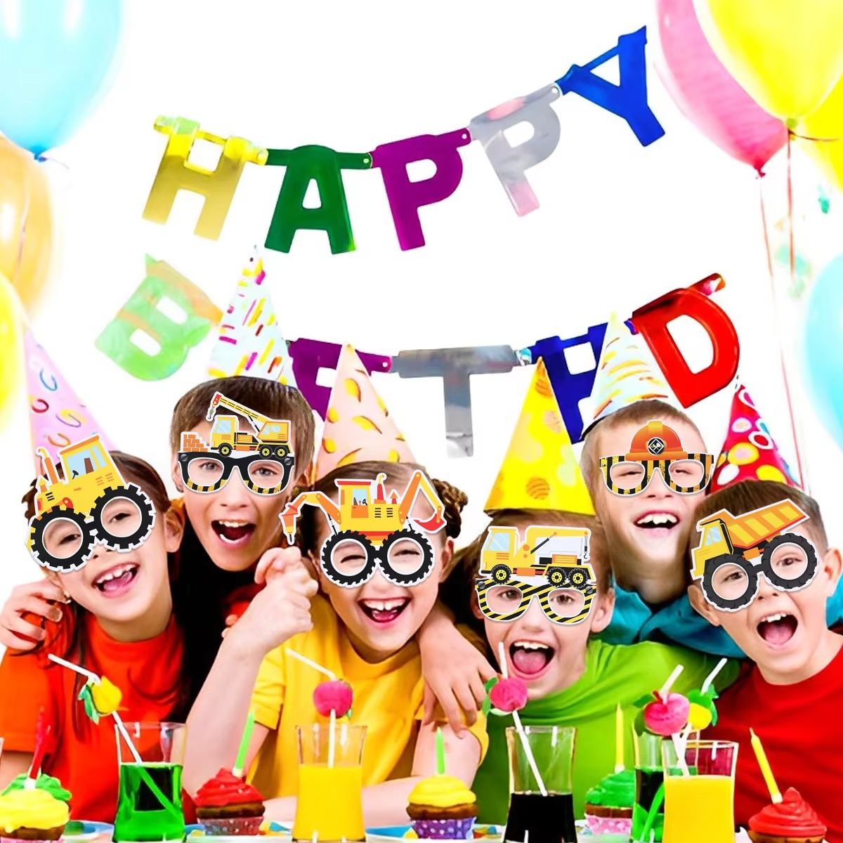 Fun Building Theme Party Glasses 6 Pack