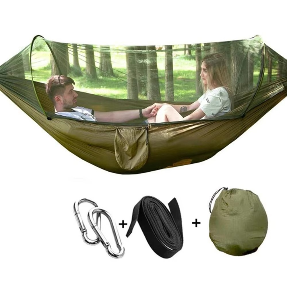 Compact 2-Person Camping Hammock with Bug Net - Hehif