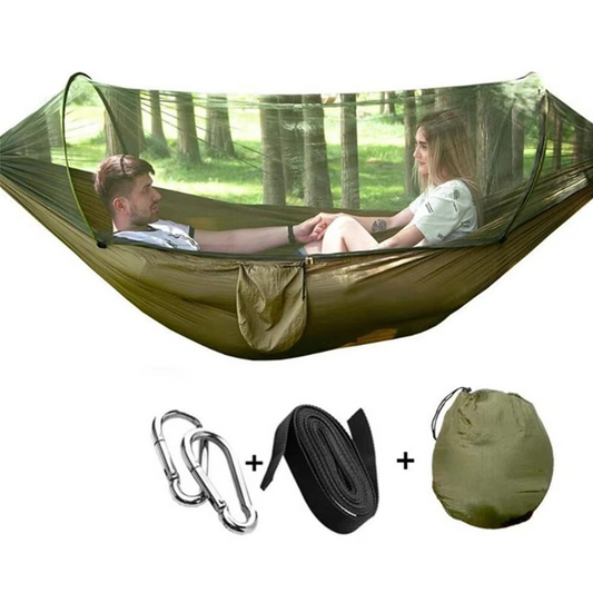 Compact 2-Person Camping Hammock with Bug Net - Hehif
