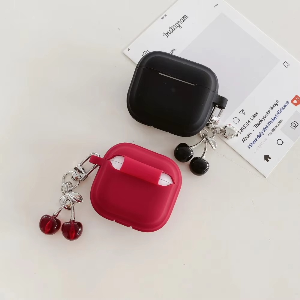 Clear Cover with Cute Cherry Charm for AirPods