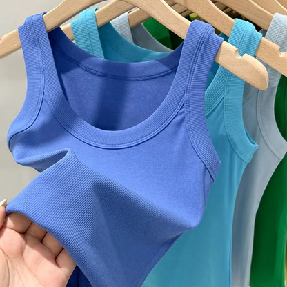 Classic Fit Women's Plain Ribbed Tank Top