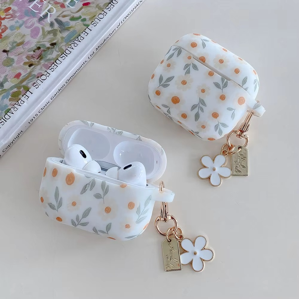Colorful Pattern Soft Earbud Case with Keychain