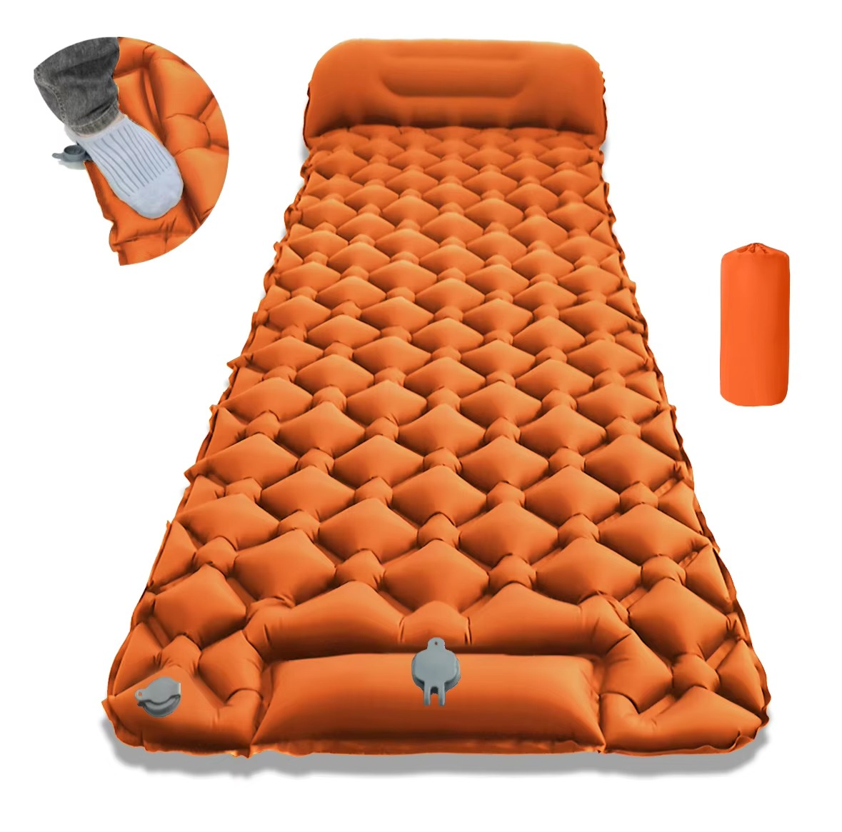 Portable Air Bed Camping Mattress with Built-In Pillow - Hehif