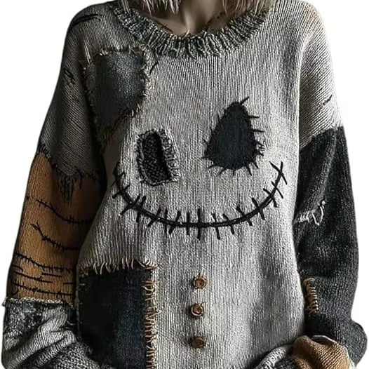 Soft Orange Faux Fur V-Neck Fall Sweater for Women