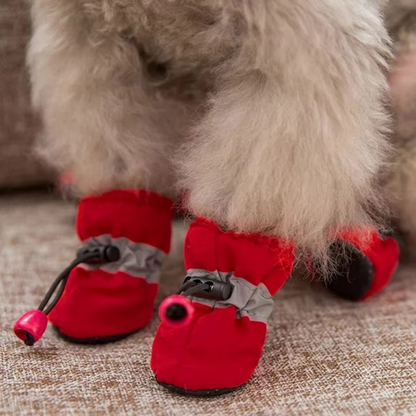 Grip Sole Dog Snow Booties 4-Pack Outdoor Pet Shoes