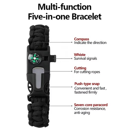 Tactical Survival Paracord Bracelet with Fire Starter