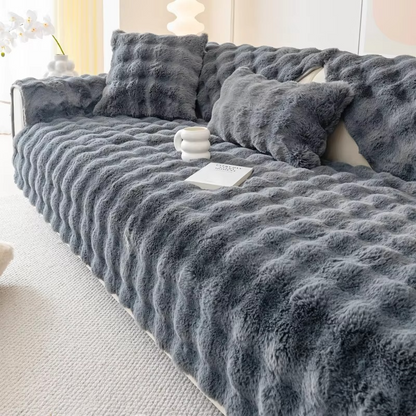 Soft Faux Fur Sofa Cover - Non Slip Couch Protector