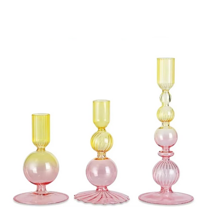 Luxury Glass Candle Holder Set for Home Decoration