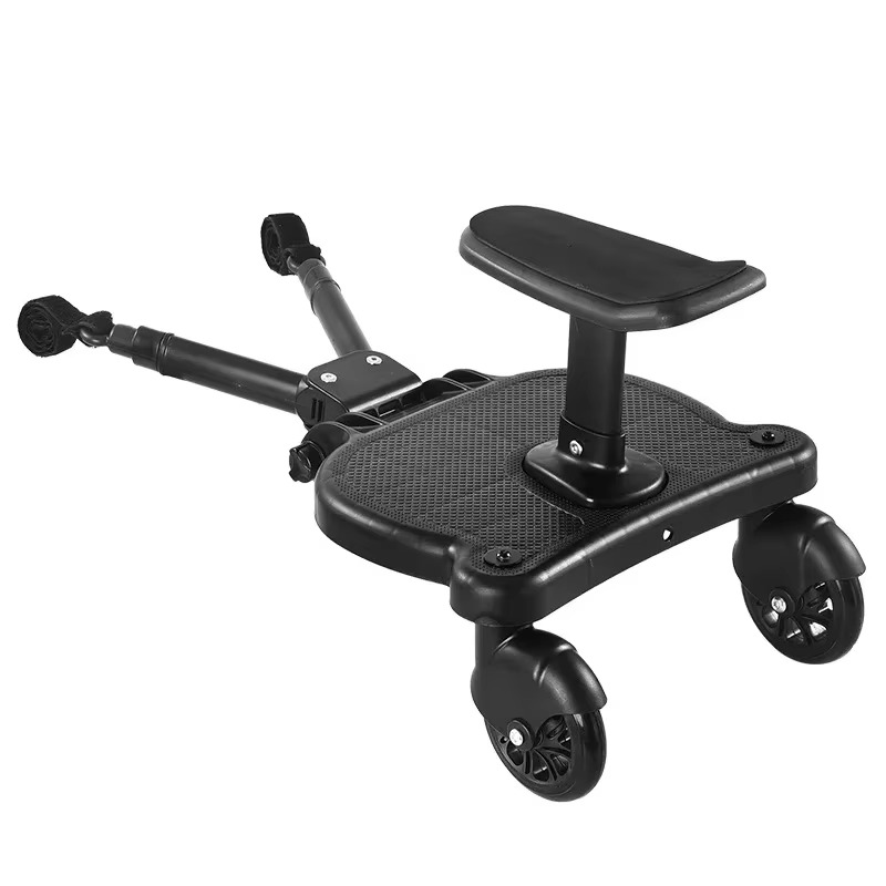 Double Stroller Rider Standing Platform with Removable Seat
