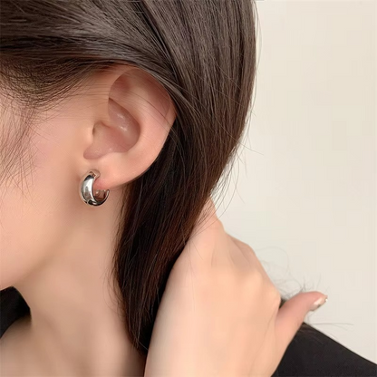 Classic Circle Huggie Earrings for Ladies
