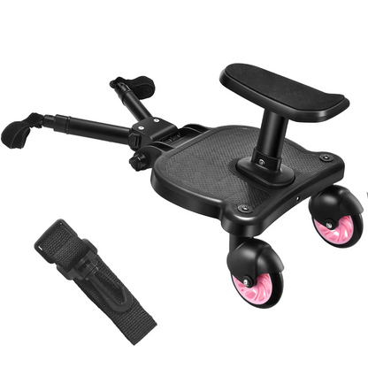 Double Stroller Rider Standing Platform with Removable Seat