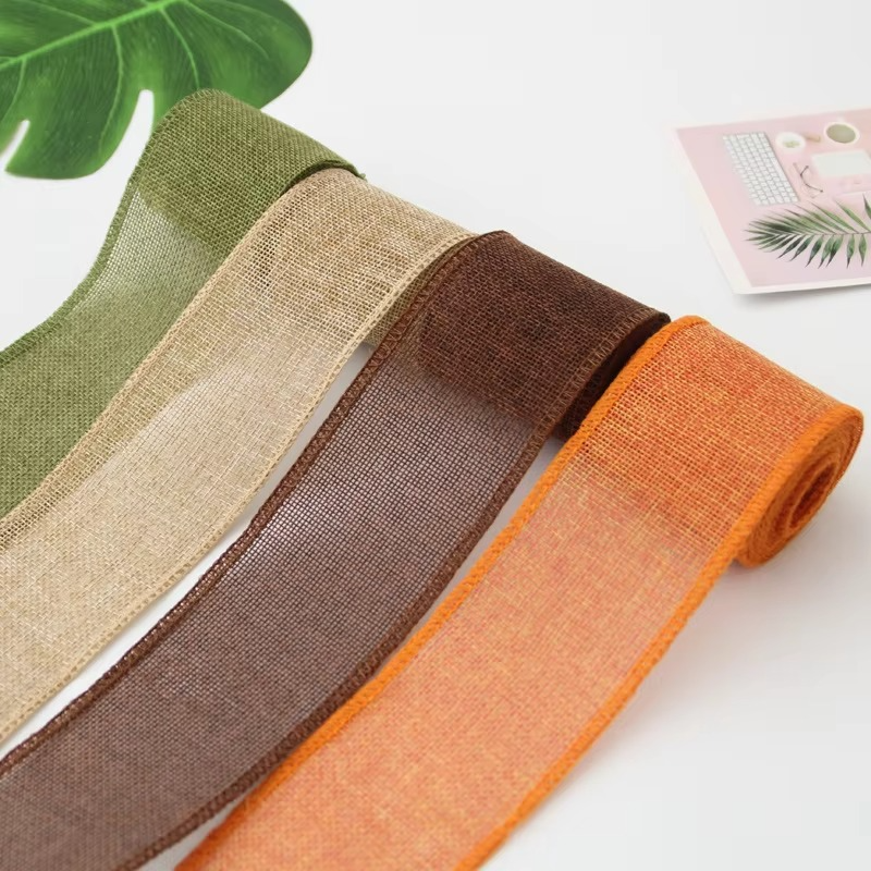 Natural Fabric Ribbon Roll for Gifts and Home Decor