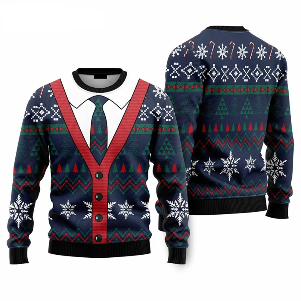 Festive 3D Graphic Christmas Hoodie Sweater